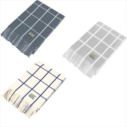 HH7011 Charleston Fringed Throw Blanket With Embroidered Custom Imprint